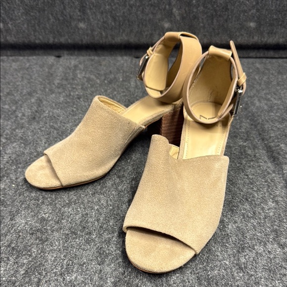 Marc Fisher Shoes - Marc Fisher Tan Suede Heels with Ankle Strap
